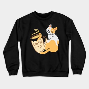 Cat And Coffee Tee Crewneck Sweatshirt